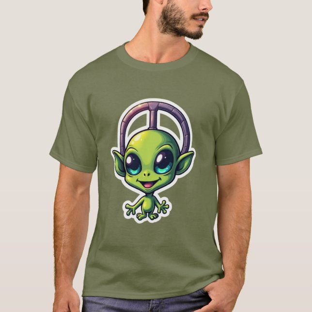 Cosmic Vibes - Sammlung von Funky Alien T-Shirt (Vorderseite)
