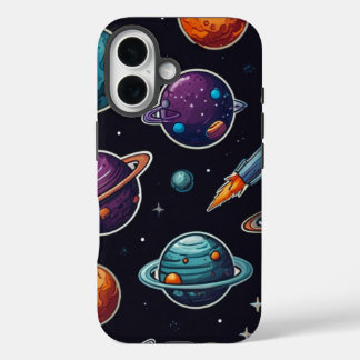 Cosmic Vibes Space-Themed iPhone 16 Fall - Planete Hülle