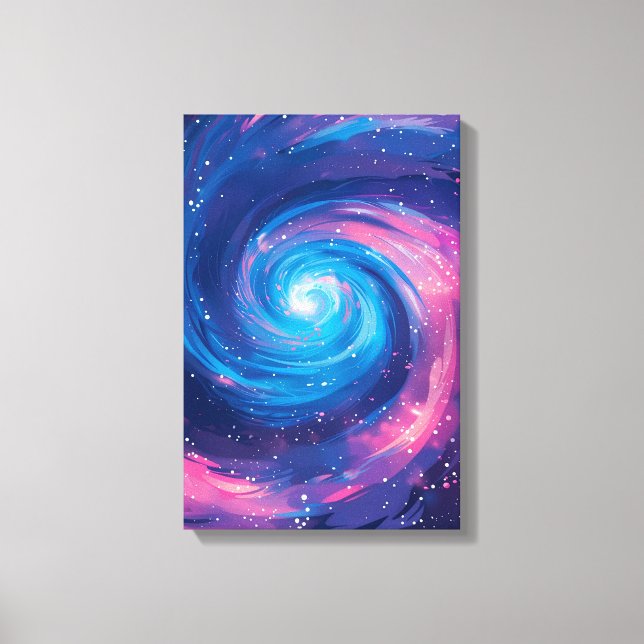 Cosmic Vortex: Pink & Blue Singularity Print Leinwanddruck (Vorderseite)