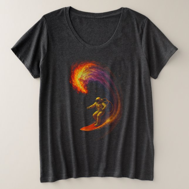 Cosmic Wave Rider Große Größe T-Shirt (Design vorne)