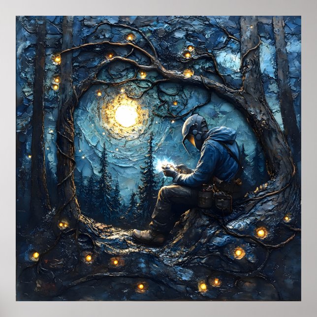 Cosmic Welder Art-Starry Night Welding Masterpiece Poster (Vorne)