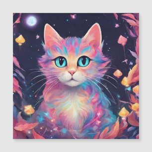 Cosmic Whiskers - Katzenmalerei Magnetkarte