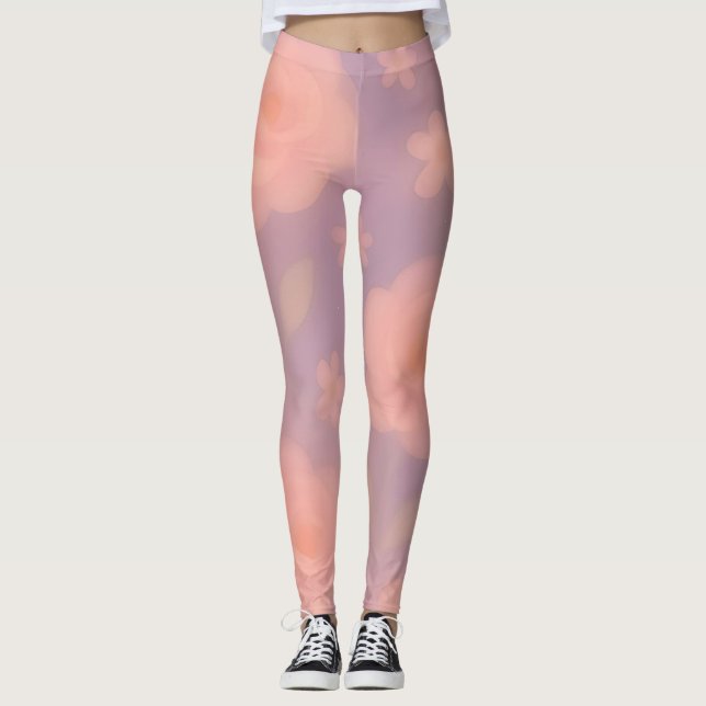 Cosmic Whispers – Dreamy Pastel Galaxy Art Leggings (Vorderseite)