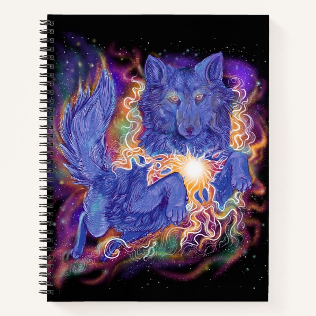 Cosmic Wolf Sketchbook-Notebook Notizbuch (Vorderseite)