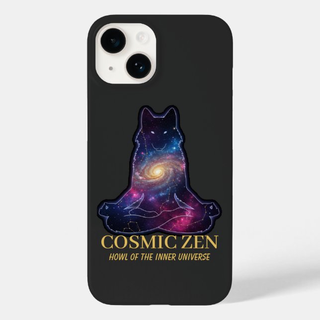 Cosmic Zen Wolf – Meditating Galaxy Spirit Animal  Case-Mate iPhone Hülle (Rückseite)