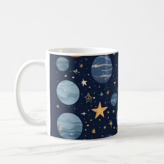 Cosmisches Design mit Himmelselementen Kaffeetasse (Links)