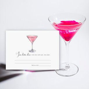 Cosmo-Cocktail Junggesellinnen-Abschied Ideen für Begleitkarte