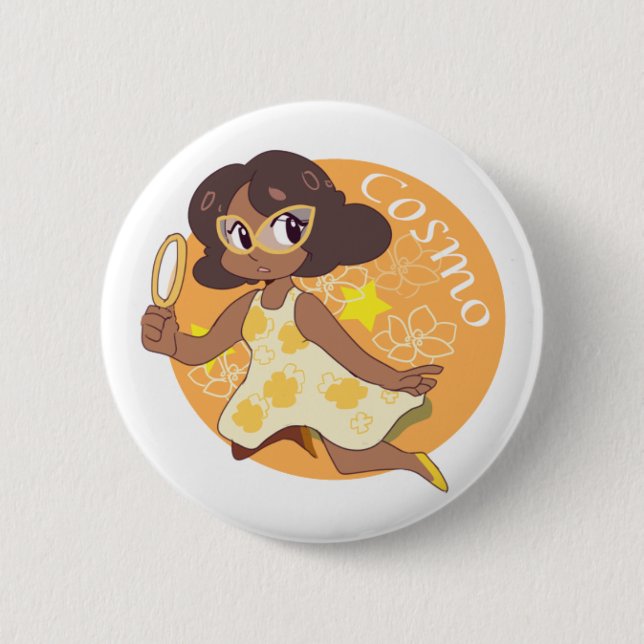 Cosmo der Raum-Detektiv Button (Vorderseite)