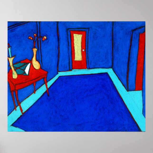 Cosmo Street Blue Print Poster (Vorne)