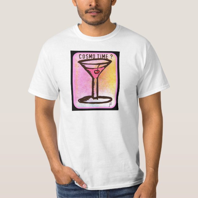 COSMO ZEIT-ROSA-MARTINI-DRUCK T-Shirt (Vorderseite)