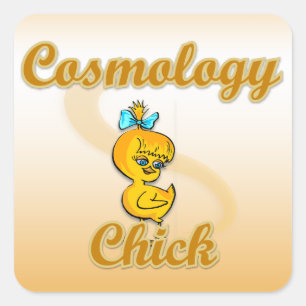 Cosmologie Chick Quadratischer Aufkleber