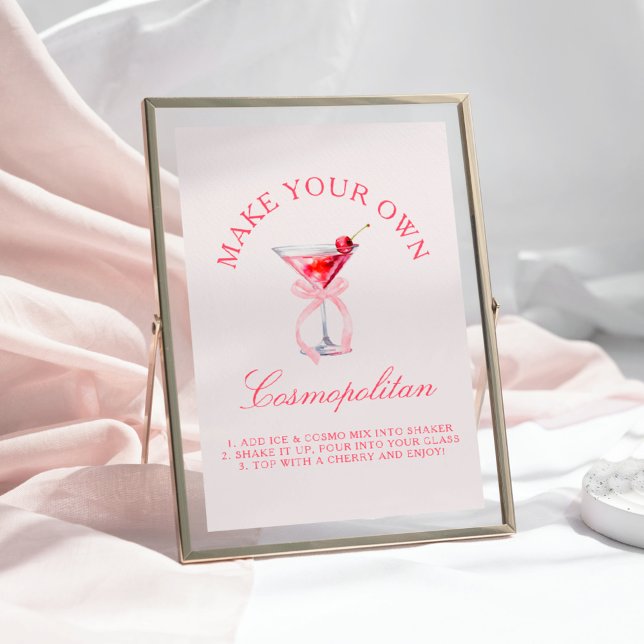 Cosmopolitan Bar Coquette Cherries Bachelorette Poster (Von Creator hochgeladen)