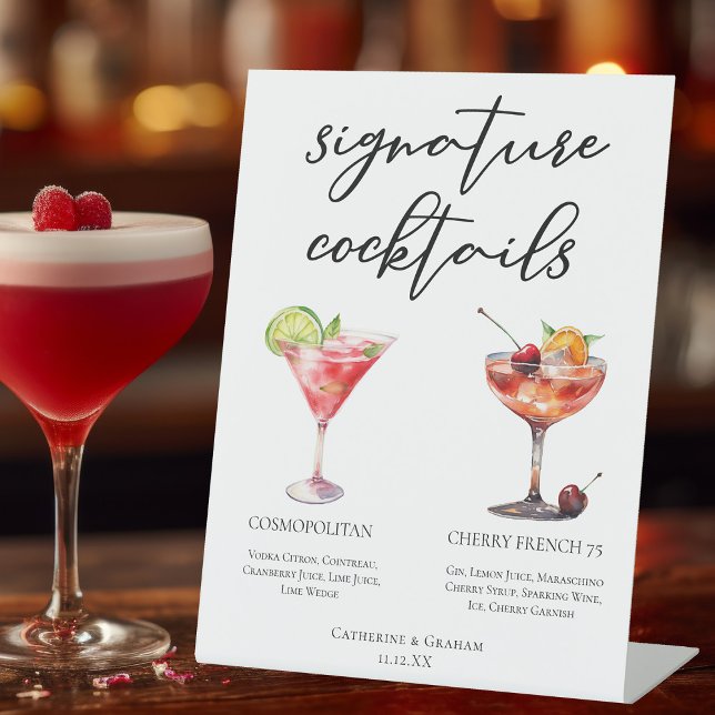 Cosmopolitan Cherry French 75 Cocktails Menu Sockelschild (Von Creator hochgeladen)