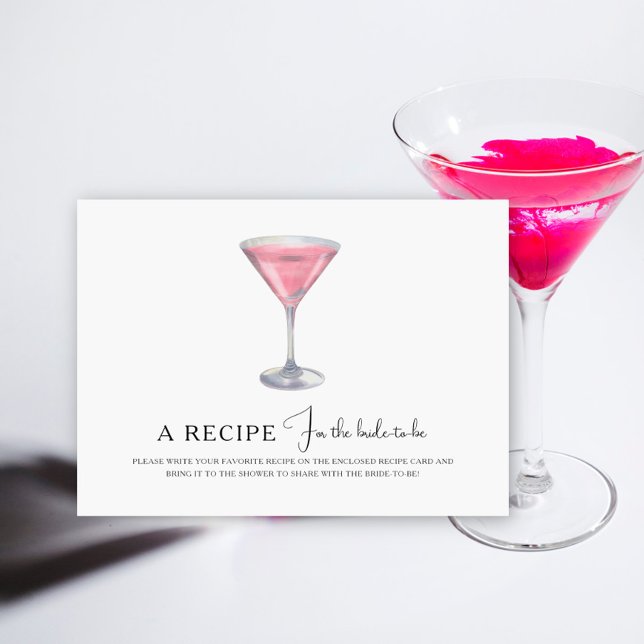 Cosmopolitan cocktail Bridal shower Recipe Begleitkarte (Von Creator hochgeladen)