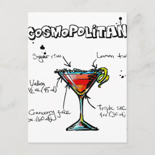 Cosmopolitan Cocktail Rezept Postkarte