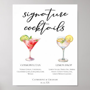 Cosmopolitan Lemon Drop Signature-Cocktails-Menü Poster