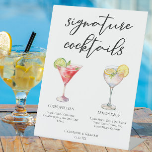Cosmopolitan Lemon Drop Signature Cocktails Menü Sockelschild