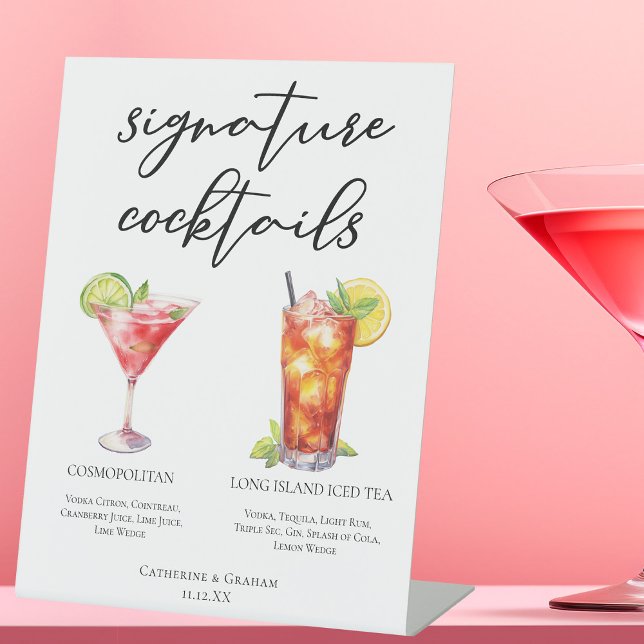 Cosmopolitan Long Island Signature Cocktails Menü Sockelschild (Von Creator hochgeladen)