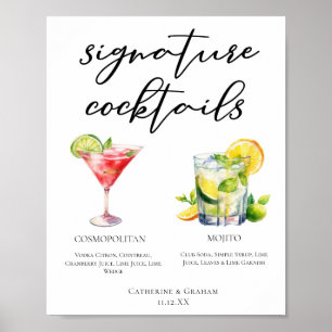 Cosmopolitan Mojito Signature Cocktails Menü Poster