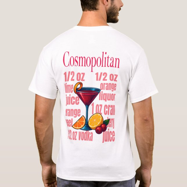 Cosmopolitan T-Shirt – Chic Pink Martini Cocktail (Rückseite)