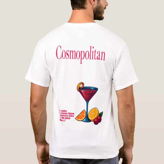Cosmopolitan T-Shirt – Chic Pink Martini Cocktail (Rückseite)