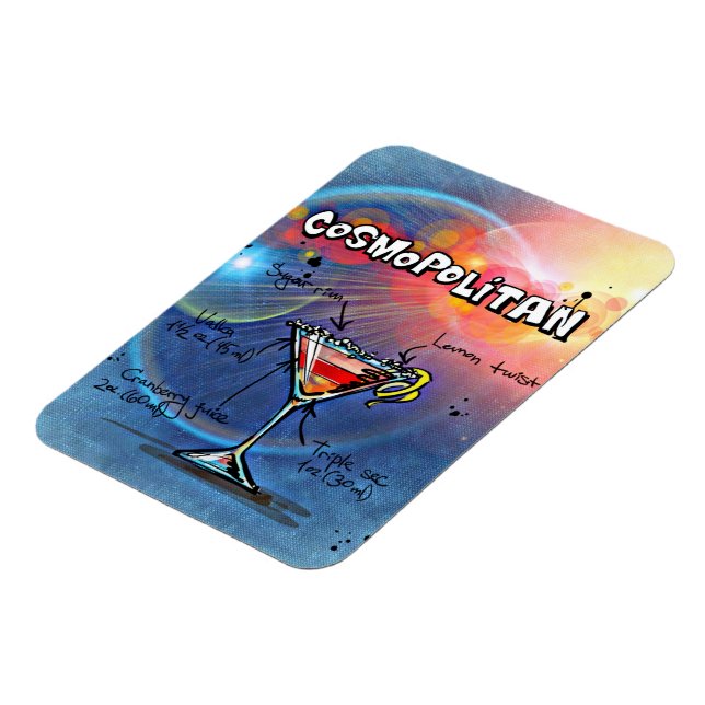 Cosmopoliter Cocktail Drink Rezept Magnet (Linke Seite)