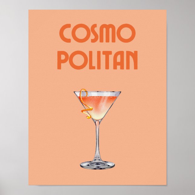 Cosmopoliter Cocktail Orange Retro Drink Poster (Vorne)