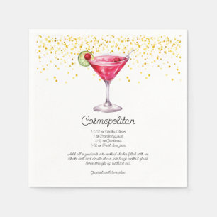 Cosmopolitischer Cocktail Rezeption Wasserfarbe Serviette