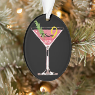 Cosmopolitischer Weihnachtscocktail Personalisiert Ornament