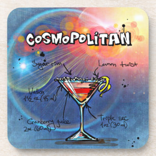 Cosmopolitisches Rezept Bar Blue Getränkeuntersetzer