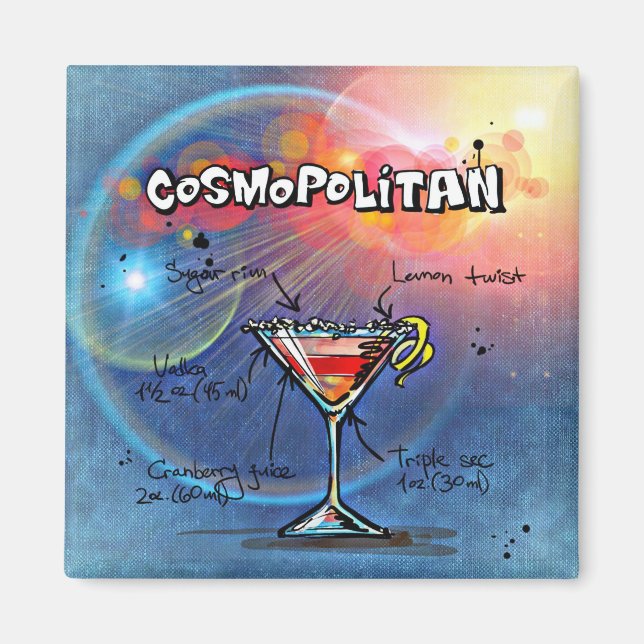 Cosmopolitisches Rezept Bar Blue Magnet (Vorne)