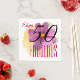 Cosmos-Blume auf Gelbpaint Splash 50 & Fabulous Serviette