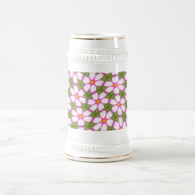 Cosmos-Blume-Muster Bierglas (Mittel)