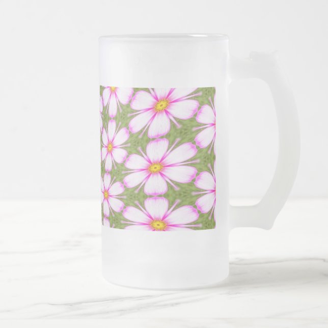 Cosmos-Blume-Muster Mattglas Bierglas (Rechts)