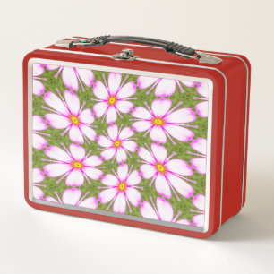 Cosmos-Blume-Muster Metall Brotdose