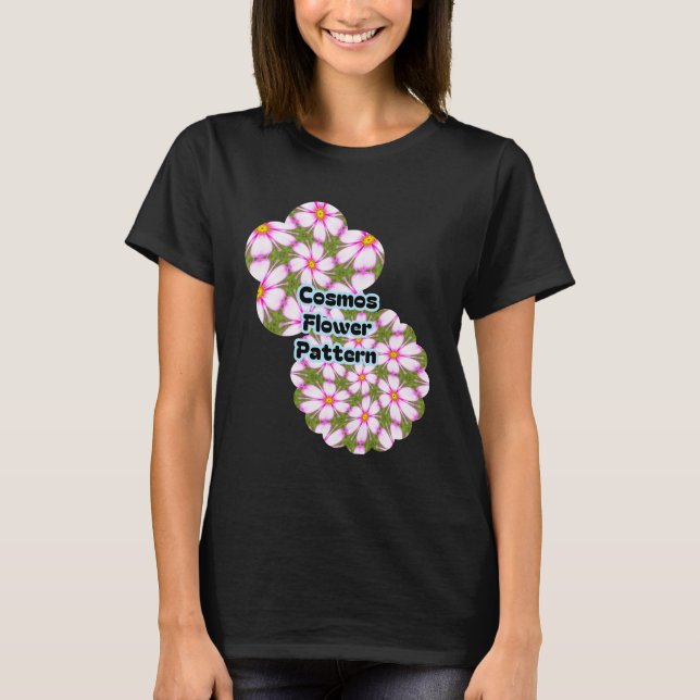 Cosmos-Blume-Muster T-Shirt (Vorderseite)
