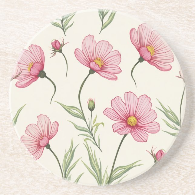 Cosmos Blume Sandstone Drink Untersetzer (Vorne)