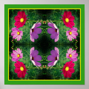 Cosmos Blume Trio Mirror Abstrakt Poster