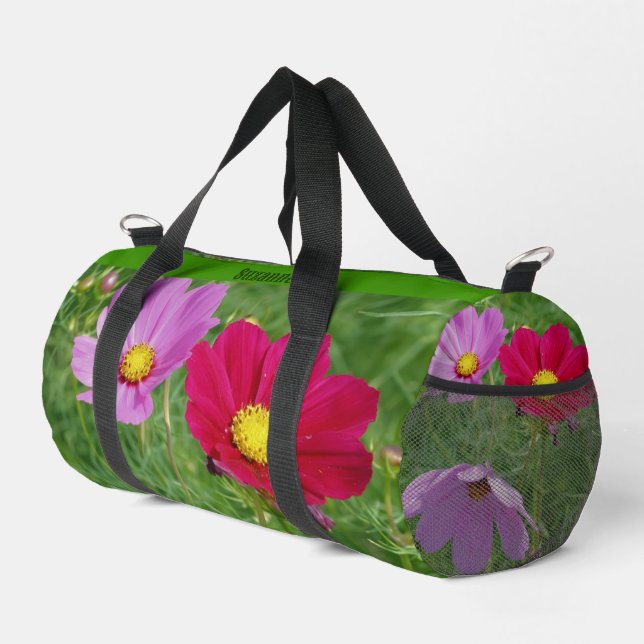Cosmos Blume Trio Personalisiert Duffle Bag (Rechte Ecke)