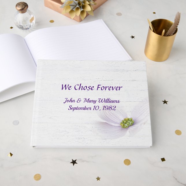 Cosmos Blume Vow Renewal Guest Book Gästebuch (Vorderseite Offen)