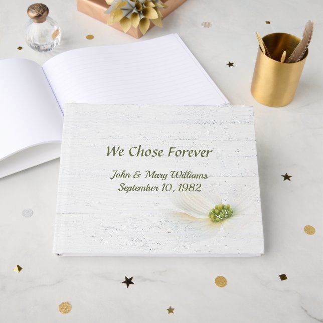 Cosmos Blume Vow Renewal Guest Book Gästebuch (Vorderseite Offen)