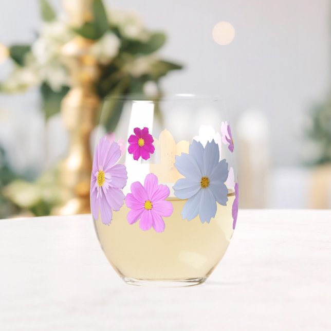Cosmos-Blumen-Trinkset Weinglas Ohne Stiel (Insitu (Hochzeit))