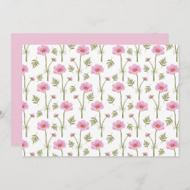 Cosmos Floral Botanical Note Card Mitteilungskarte