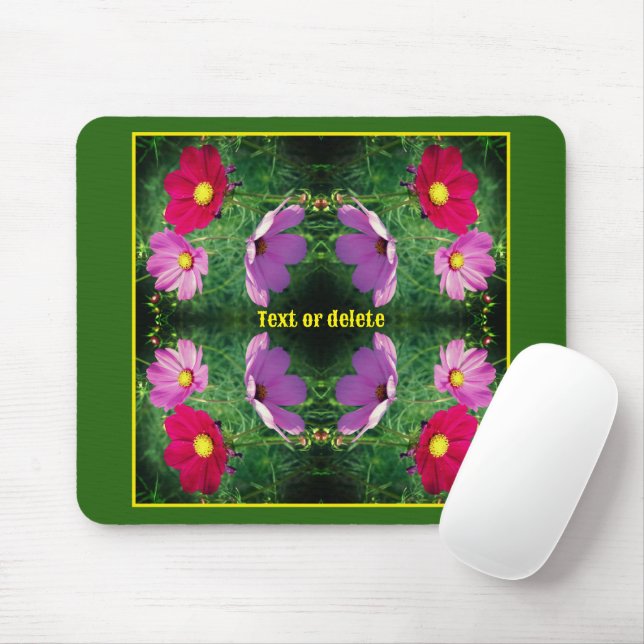Cosmos Flower Trio Abstract Personalized Mousepad (Mit Mouse)