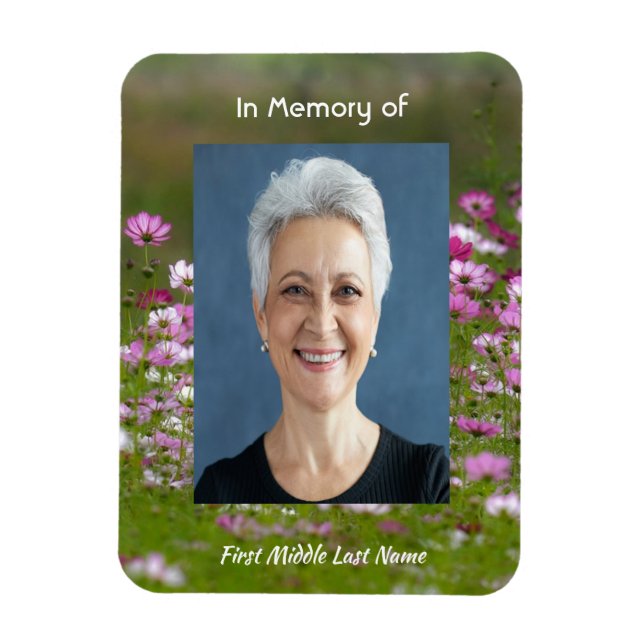 Cosmos Garden Flowers  Memorial Keepsake  Magnet (Vertikal)