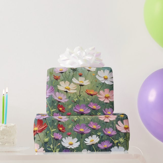 Cosmos Meadow Abstrakt Geschenkpapier (Partygeschenke)