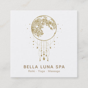 *~* Cosmos Moon Shaman Lunar Gold Quadratische Visitenkarte