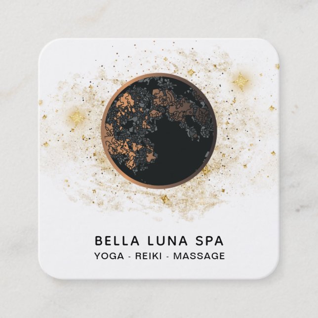 *~* Cosmos Moon Universe .  Glitzer Stars Shaman Quadratische Visitenkarte (Vorderseite)