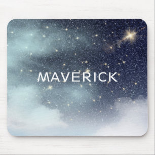 Cosmos Night Sky Stars Dark Blue Personalisiert Mousepad
