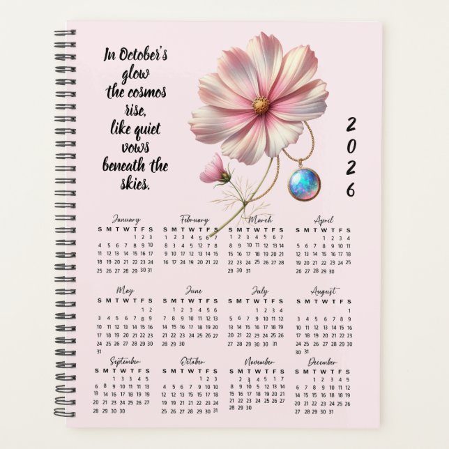 Cosmos & Opal Oktober-Verse – 2026 Volljahr  Planer (Vorderseite)